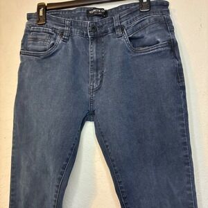Kenneth Cole Mens Slim Fit Jeans Dark Wash Size 32x30 Tapered Streetwear Casual